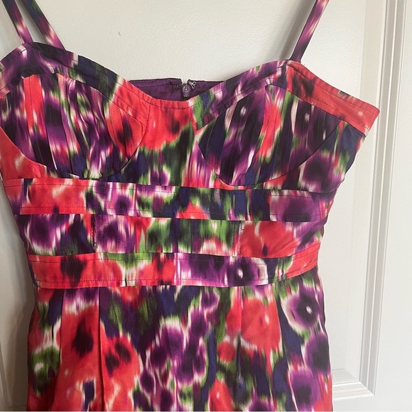 Bebe Silk Print Spaghetti Strap Mini Dress Size XS - Picture 6 of 7